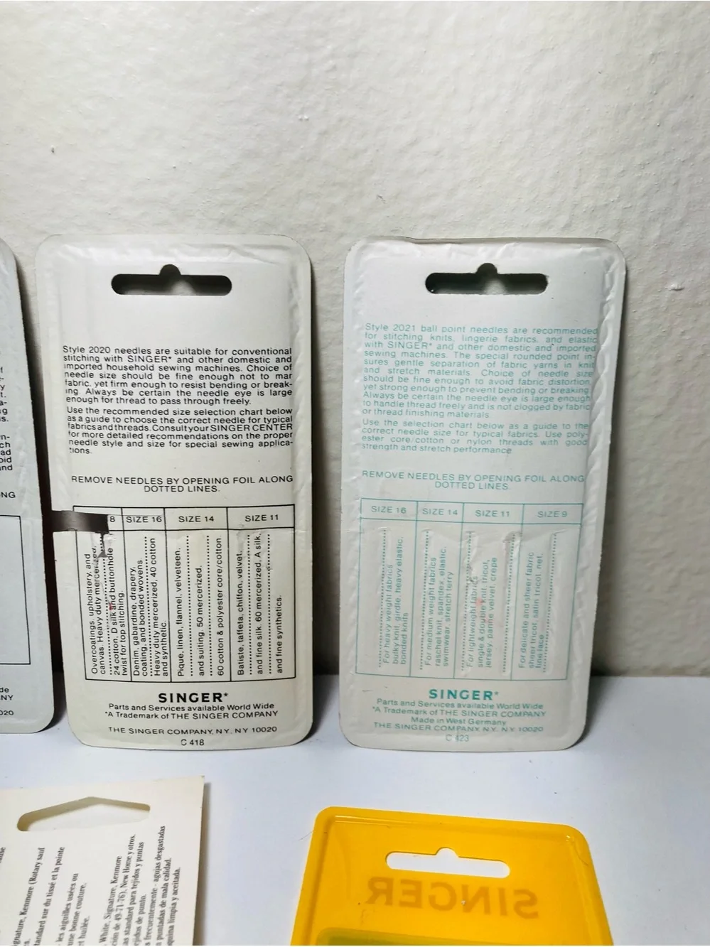 Vintage Assorted Sewing Machine Needles Assortment incl Singer